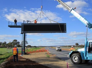 Installation of Gantry Variable Message Sign