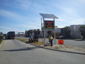 Fremantle Port's truck congestion management system LED sign