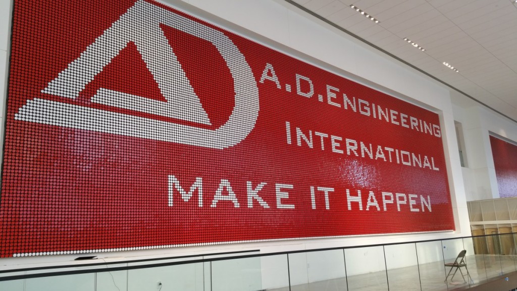 A.D. Engineering International commissioned the world’s largest flip-dot-sign for a U.S. company